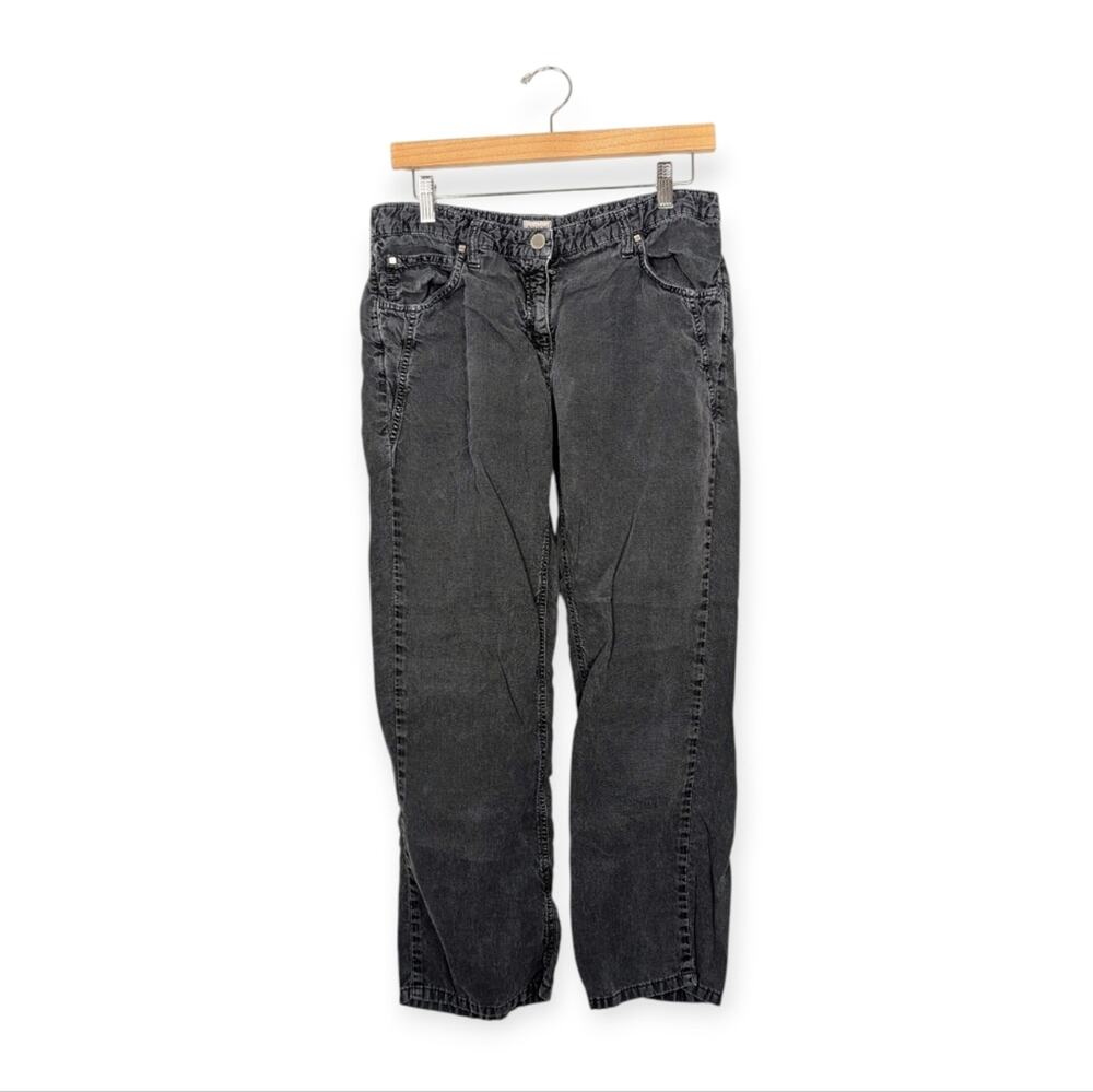 Armani Collezioni Washed Black Relaxed Fit Pants  Size 8